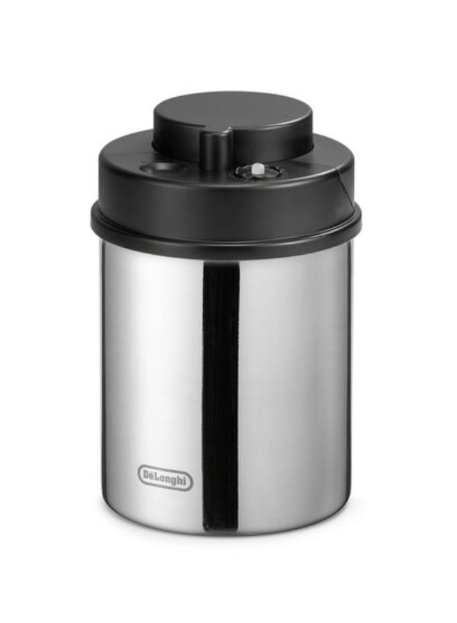 De'Longhi Vacuum Coffee Canister 1.3L – Stainless Steel & Black, Airtight Seal, Built-In Date Indicator, UV & Moisture Protection, Keeps Coffee & Food Fresh for 15 Days – 1-Year Warranty (DLSC063) - Image 2